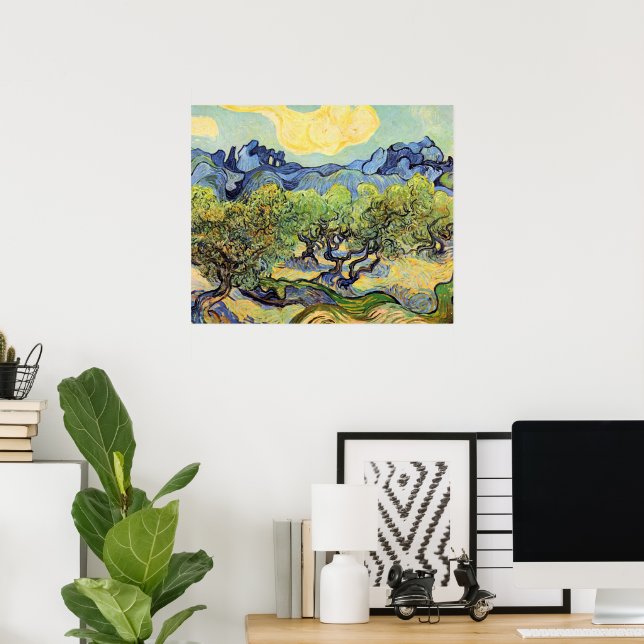 Poster Oliviers aux Alpilles par Vincent van Gogh (Bureau à domicile)