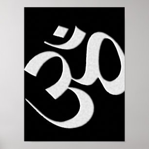 Poster Om argenté