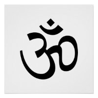 Om Aum contour Icône, Symbole hindouiste, noir bla