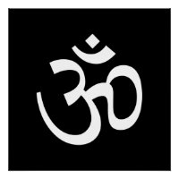 Om Aum contour Icône, Symbole hindouiste, noir bla