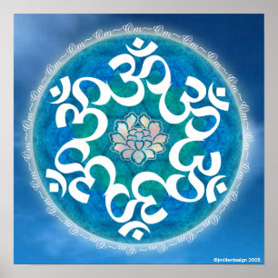 Poster Om Circle Snowflake Mandala