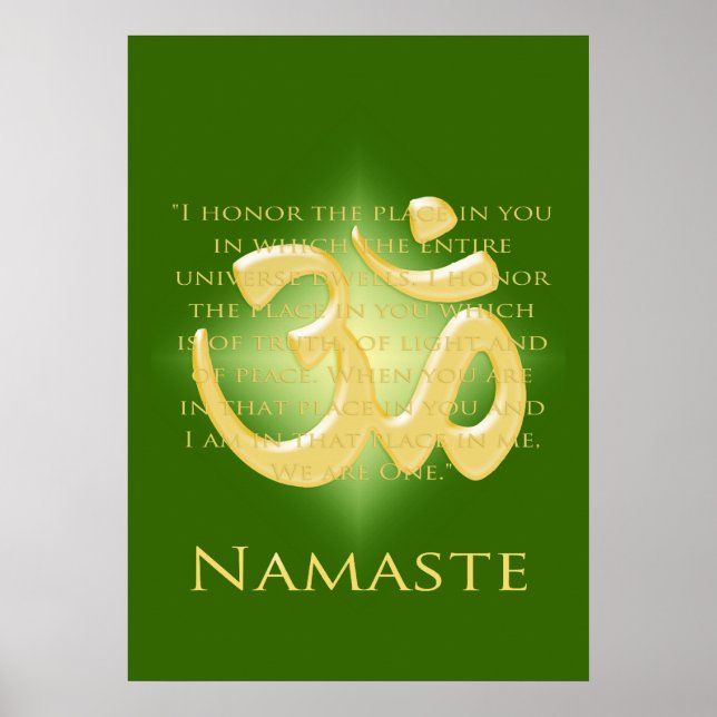 Poster Om en Vert & Or - Namaste (Devant)