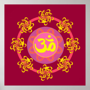 Poster Om Mandala Art