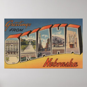 Poster Omaha, lettre ScenesOmaha, Ne de NebraskaLarge
