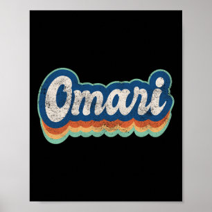 Poster Omari Prénom Garçon Style Vintage les années 70 80