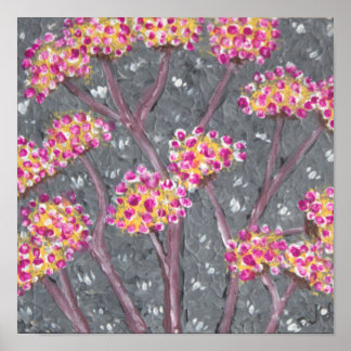 Poster Ombelles de Fleur Rose