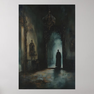 Poster Ombre d'art gothique vintage Dracula, Château hant