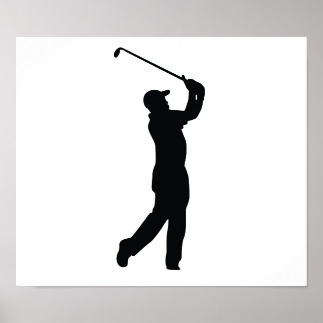 Poster Ombre de silhouette noire de golf (Devant)