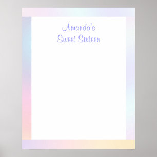 Poster Ombre Sweet Sixteen, panneau d'inscription pour Ba