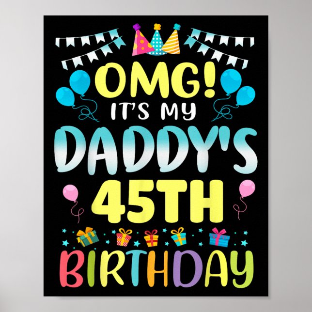 Poster Omg Son My Daddys 45e Anniversaire Doux 45 Ans (Devant)