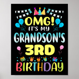 Poster Omg Son My Grandsons 3e Anniversaire Sweet 3 Ans O