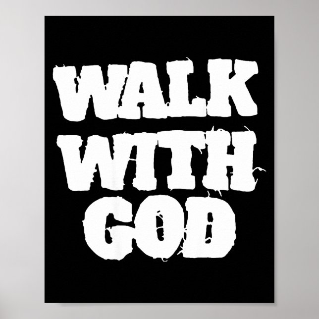 Poster On Back Walk With Jesus God Christian Men Women Sa (Devant)