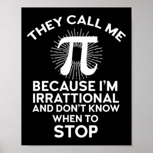 Poster On M'Appelle Pi Funny Math Enseignant Geek 3.14 Pi