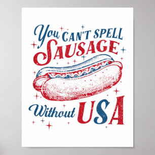 Poster On ne peut pas écrire saucisse sans É-U