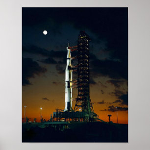 Poster ON ON THE MOON APOLLO 4 Saturn V rocket Used for