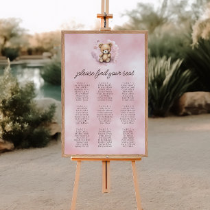 Poster On Peut Attendre De Façon Rapide Baby shower Rose