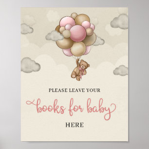 Poster On peut attendre des livres d'ivoire rose brun pou