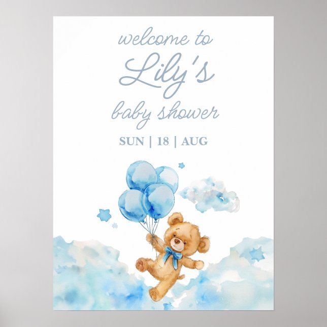 Poster On peut attendre l'Affiche de bienvenue Baby showe (Devant)