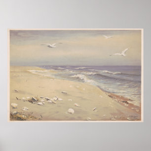 Poster On the Beach (1879) - Art côtier Vintage