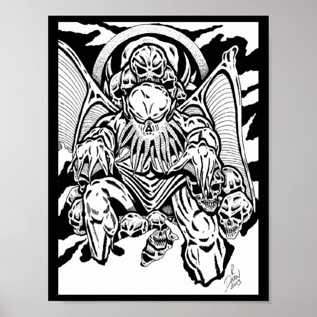 Poster "ON THE THRONE OF SKULLS" Art Print RICHARD DEAN (Devant)
