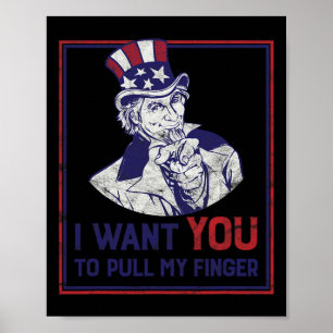 Poster Oncle Amusant Sam Je Veux Que Vous Tiriez Mon Doig
