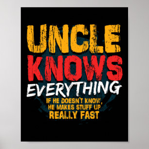 Poster Oncle connaît tout drôle Oncle Fête des pères Gif