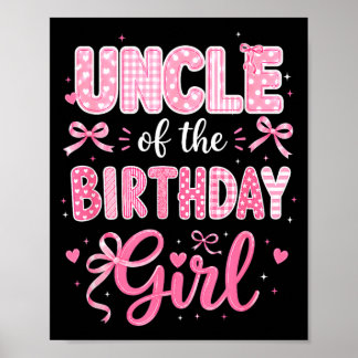 Poster Oncle de la fille d'anniversaire Coquette rose app