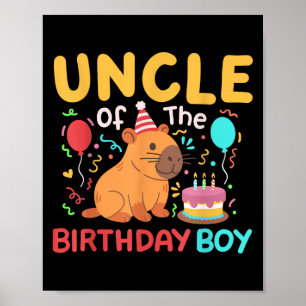 Poster Oncle De L'Anniversaire Garçon Cute Capybara Enfan