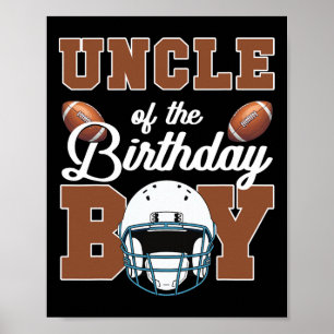 Poster Oncle du garçon de football de fête d'anniversaire