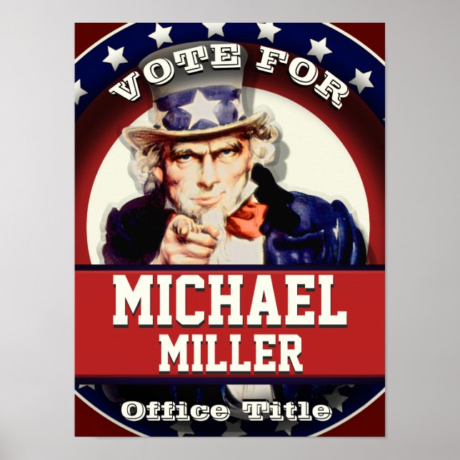 Poster Oncle patriotique personnalisé Sam (Devant)