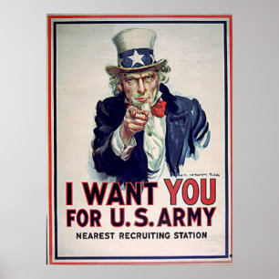 Poster Oncle Sam Army 1915 Imprimer