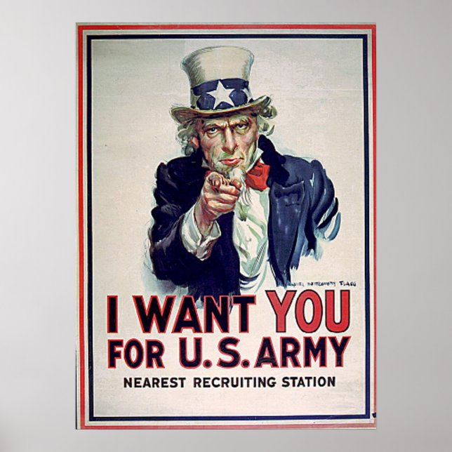 Poster Oncle Sam Army 1915 Imprimer (Devant)