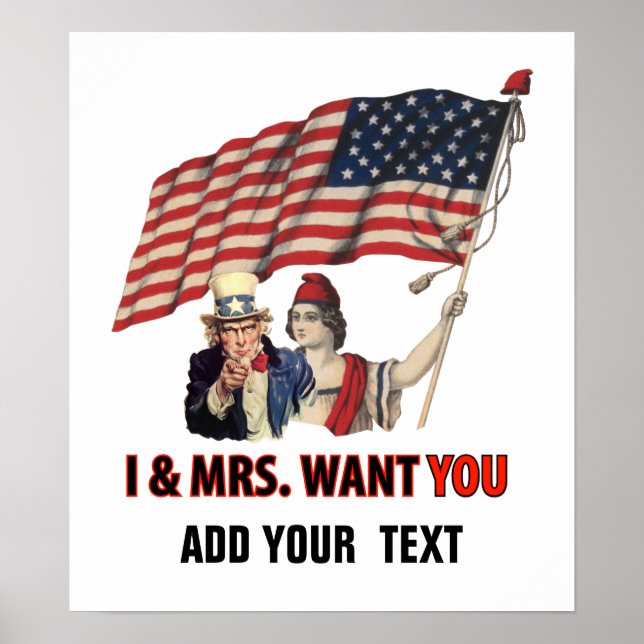 Poster Oncle Sam et Lady USA (Devant)