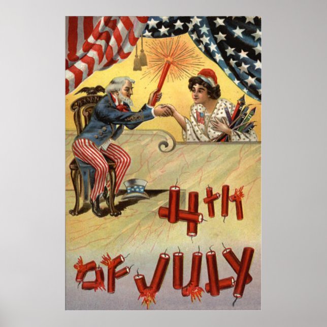 Poster Oncle Sam Fireworks Firecracker US (Devant)