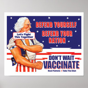 Poster Oncle Sam Rétro Vaccinez Ajoutez Votre Propre Slog