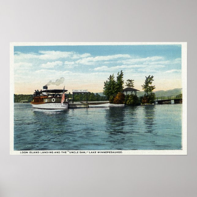 Poster Oncle Sam Steamer à l'atterrissage de Loon Island (Devant)