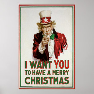 Poster Oncle Sam veut que TU aies un Joyeux Noël