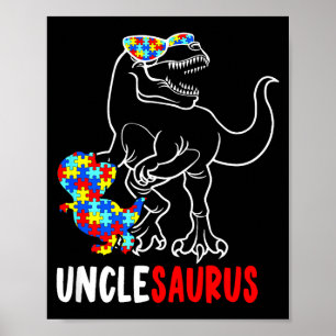 Poster Oncle T Rex Dinosaure Autisme Sensibilisation Oncl