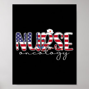 Poster Oncologie Infirmière 4 juillet nous drapeau Infirm