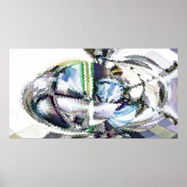 Poster Ondes aquarelles (Devant)
