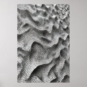 Poster Ondes de mosaïque sculpturale : un carrelage géomé