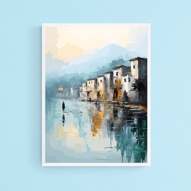 Poster Ondes de solitude, art numérique mural (Créateur téléchargé)