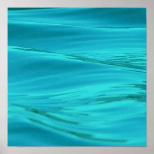 Poster Ondulations bleues de l'eau d'été d'Aqua frais