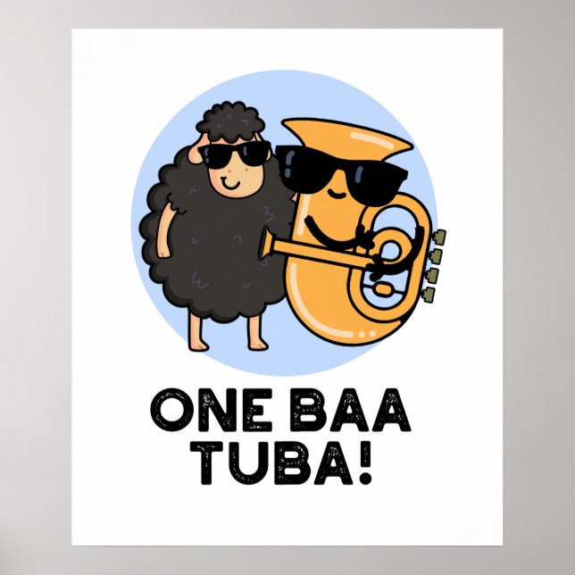 Poster One Baa Tuba Funny Music Sheep Pun (Devant)