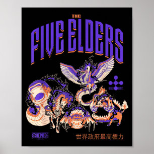 Poster One Ece Anime Les Cinq Anciens Forment le Dragon C