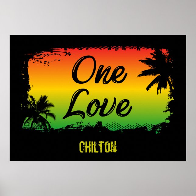 Poster One Love Respectez l'Unité et l'Inclusion Jamaïcai (Devant)