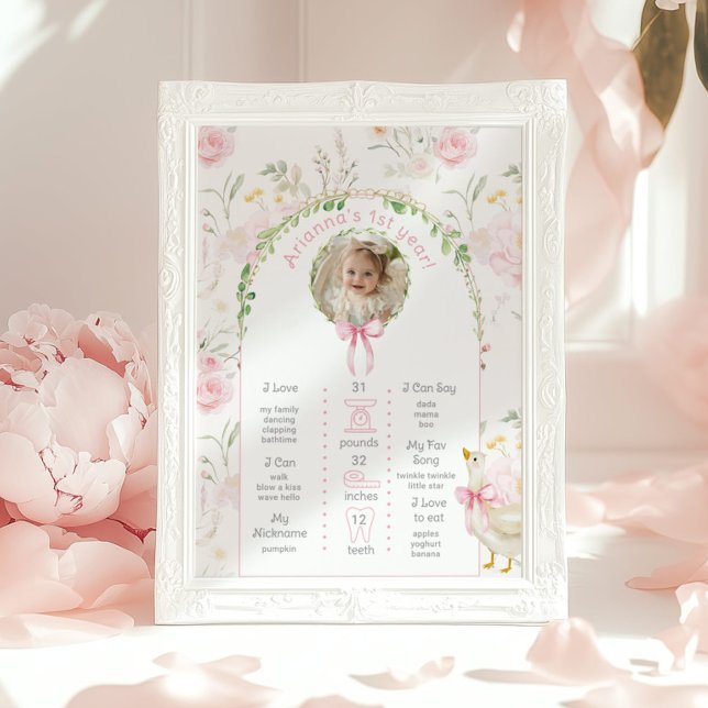 Poster One Silly Goose 1er Anniversaire photo de fête Jal (Créateur téléchargé)