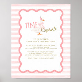 Poster One Silly Goose 1st Birthday Time Capsule Sign