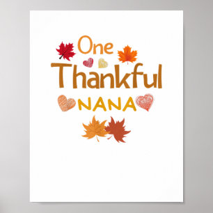 Poster one thankful nana thanksgiving day familching