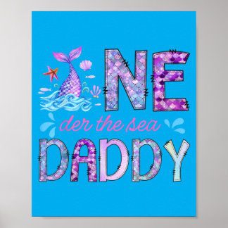 Poster Oneder sous la mer Papa Fille 1er anniversaire